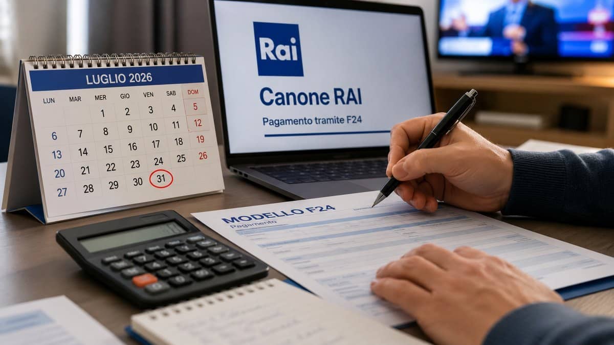 Canone RAI, conto alla rovescia per il 31 luglio: importi, F24 e codici tributo